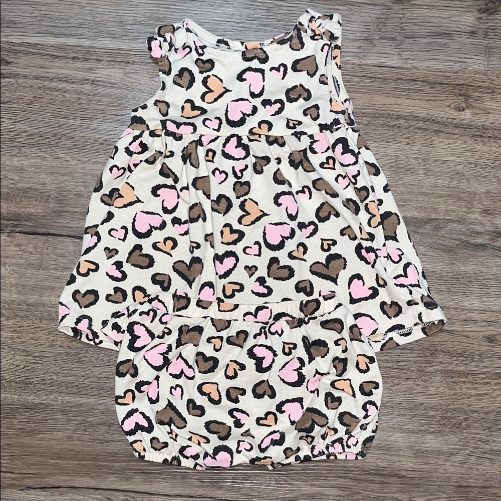Stylish Heart Print Kids Casual Dress